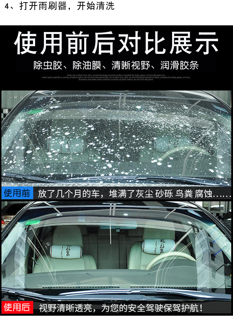 Genuine Rongli Car Windshield Washer Fluid Winter Antifreeze Cleaning Liquid Wiper Fluid Removes Oil Film and Insect Residue