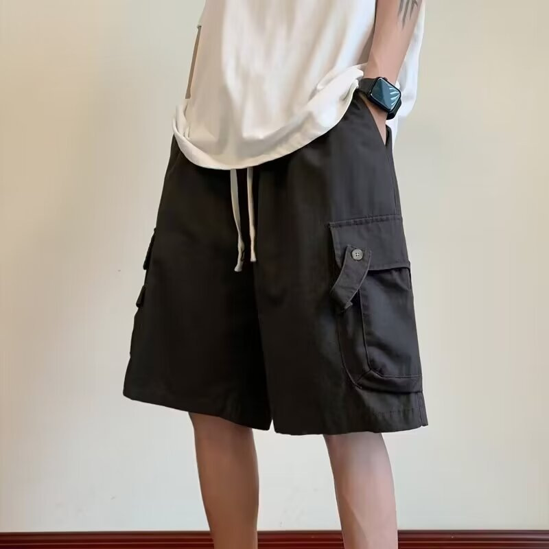 Vintage Cargo Shorts for Men, Summer Thin Stylish Trendy Versatile Multi-Pocket Loose Casual Knee-Length Shorts