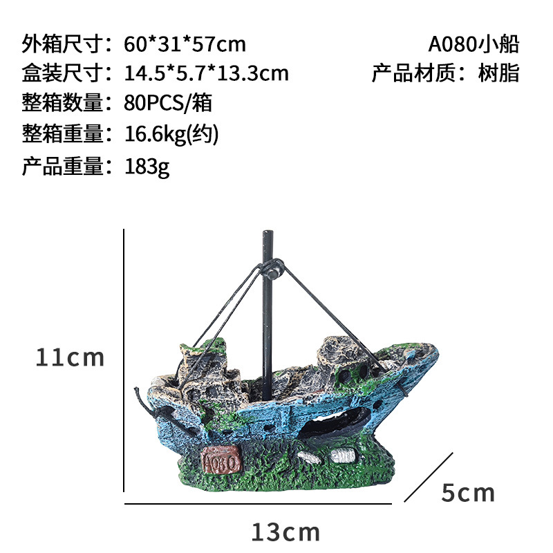 Naufragio de resina de simulación