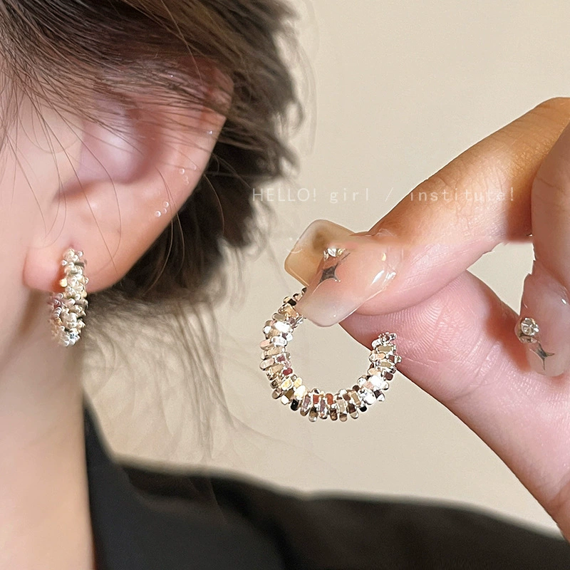 Серьги, серебряные иглы, стиль Шанель, серебро 925 пробы, легкий роскошный стиль, высококачественный стиль