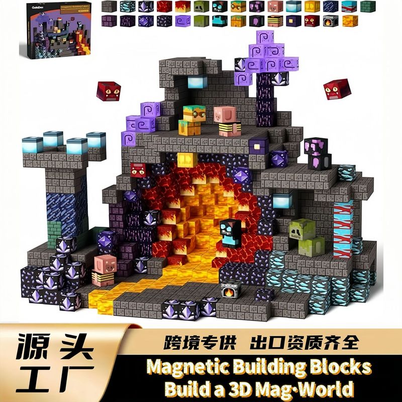 国境を越えたアマゾンマグネチックビル磁気ブロック積み木DIY知育玩具3d立体組み合わせ|undefined