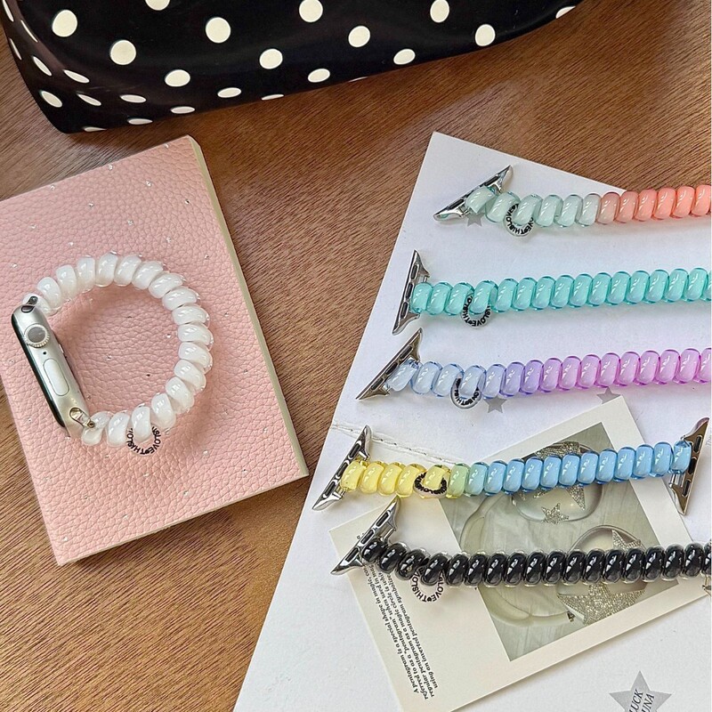 Colorful Gradient Elastic Phone Strap Single Loop Watch Band Suitable for Apple Watch iWatch 12Th Generation 11/10Ultrase Colorful Gradient Elastic Phone Strap Single Loop Watch Band Suitable for Apple Watch iWatch 12Th Generation 11/10Ultrase