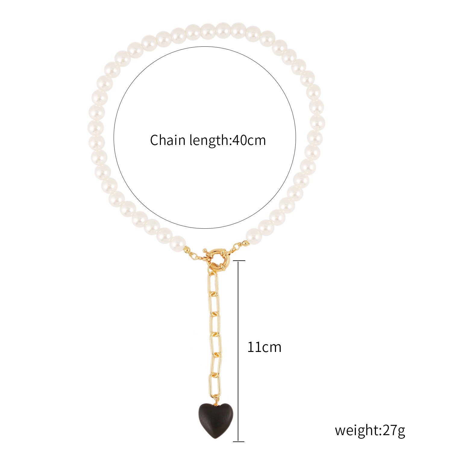 10g Weight Bracelets Classification Fashion Geometric Heart Shape Imitation Pearl Alloy Plating Women's Bracelets