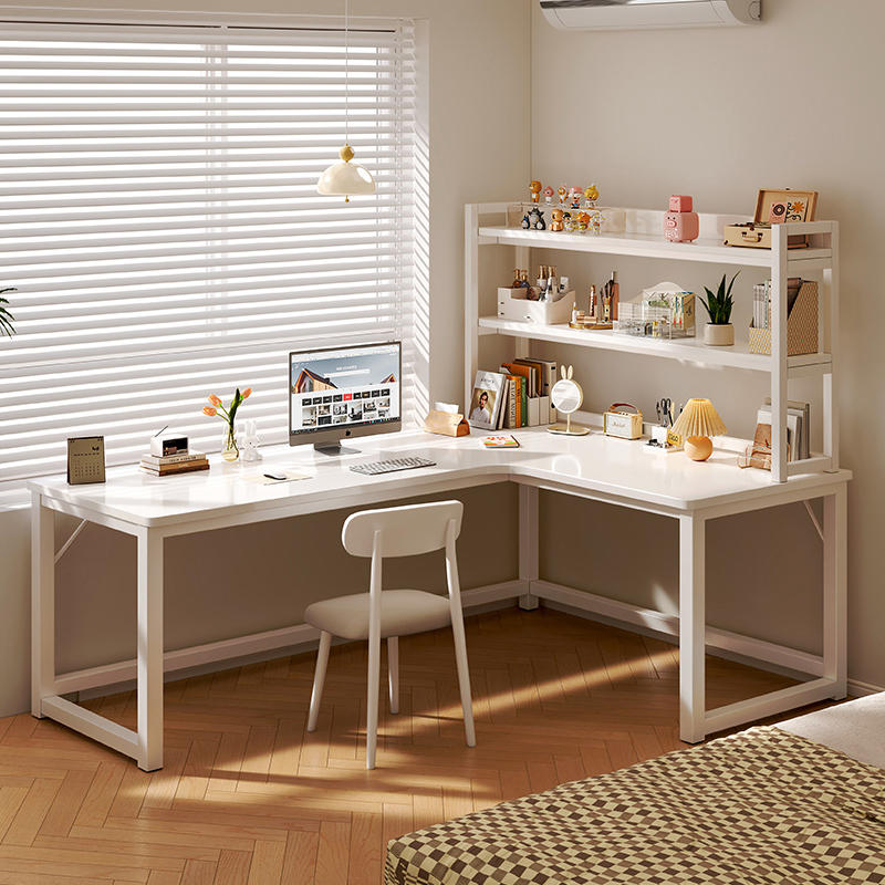Corner computer table Student desk learning table shelf integrated L…