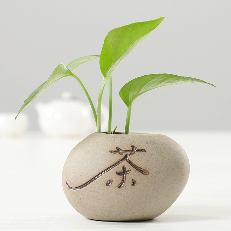 Дзен грубая глиняная глиняная посуда керамическая имитация камня гидропонный цветочный горшок для украшения гостиной