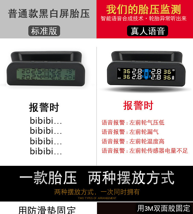 External Q 10% off Stacked Hidden Car Solar Wireless Tire Pressure Monitoring System with Human Voice and High Precision for Cars