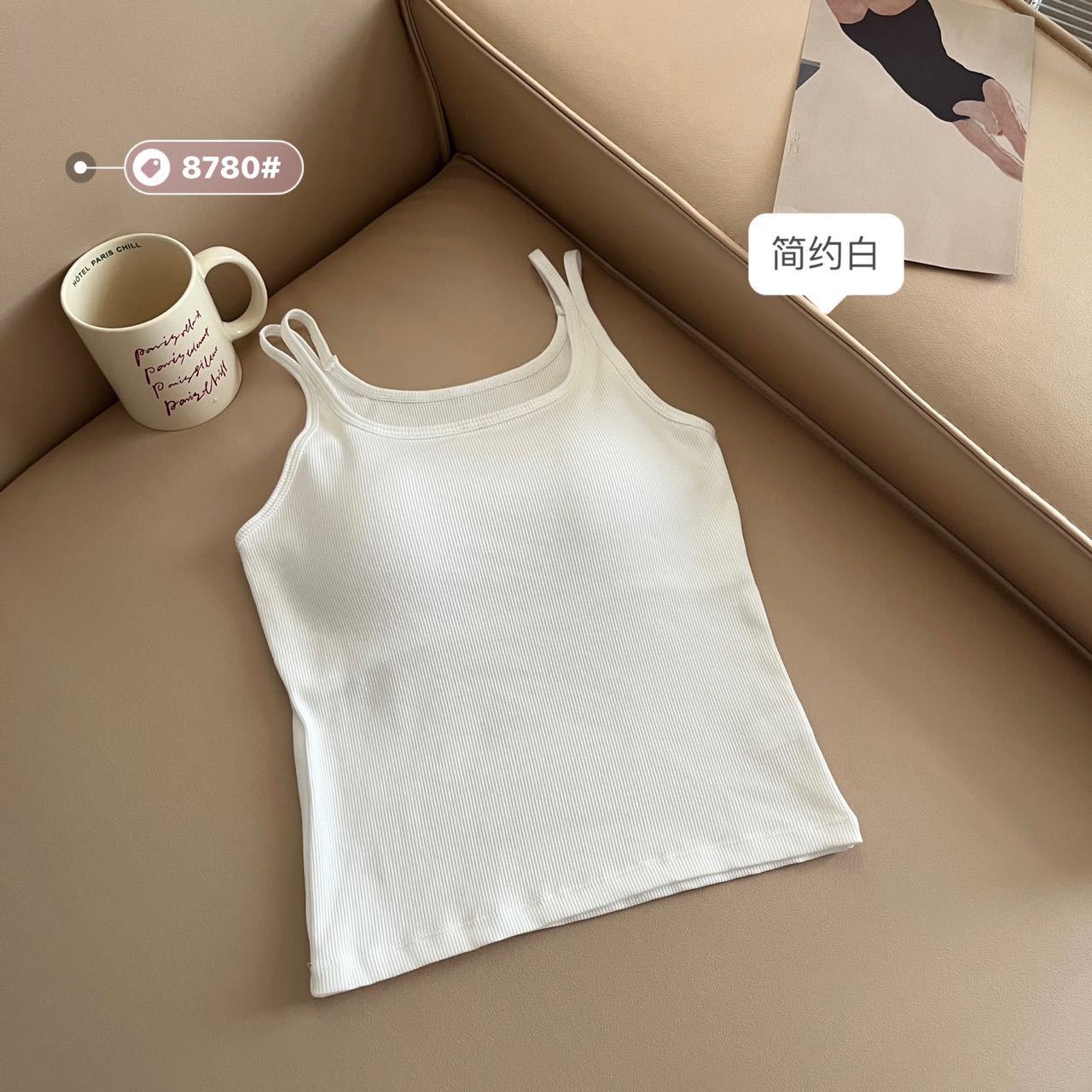 Camisola con espalda roscada hermosa mujer verano sujetador de copa fija ropa interior de una pieza chaleco de fondo de todo fósforo