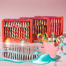 圣诞节糖果礼盒装创意零食批平安夜儿童棒棒糖礼物拐棍硬糖拐杖糖