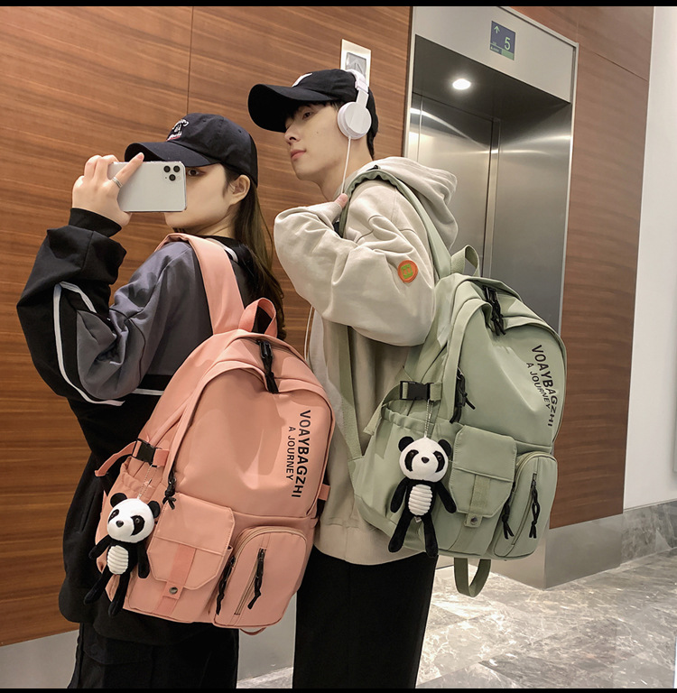 Korean Version Of Large Capacity Wild Backpack College Students Fashion Trend Couple Backpack display picture 3