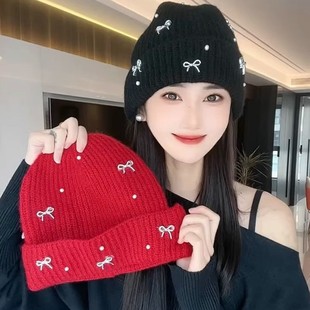 ��ϵ�����Y��ɫë��ñ��Ů�ﶬ���^���Ӻ�ůᘿ�ñ�@ĘС�o��ñ