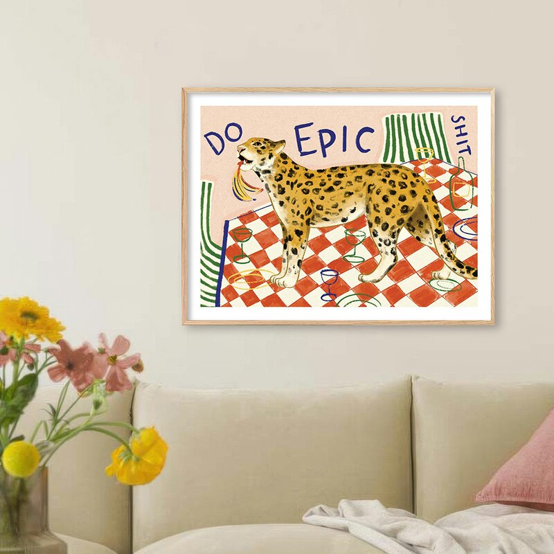 Interesting Animal Leopard Nordic Living Room Niche Decoration Hanging Painting Bedroom Dining Room Poster Oil Canvas Frameless Painting Core Interesting Animal Leopard Nordic Living Room Niche Decoration Hanging Painting Bedroom Dining Room Poster Oil Canvas Frameless Painting Core
