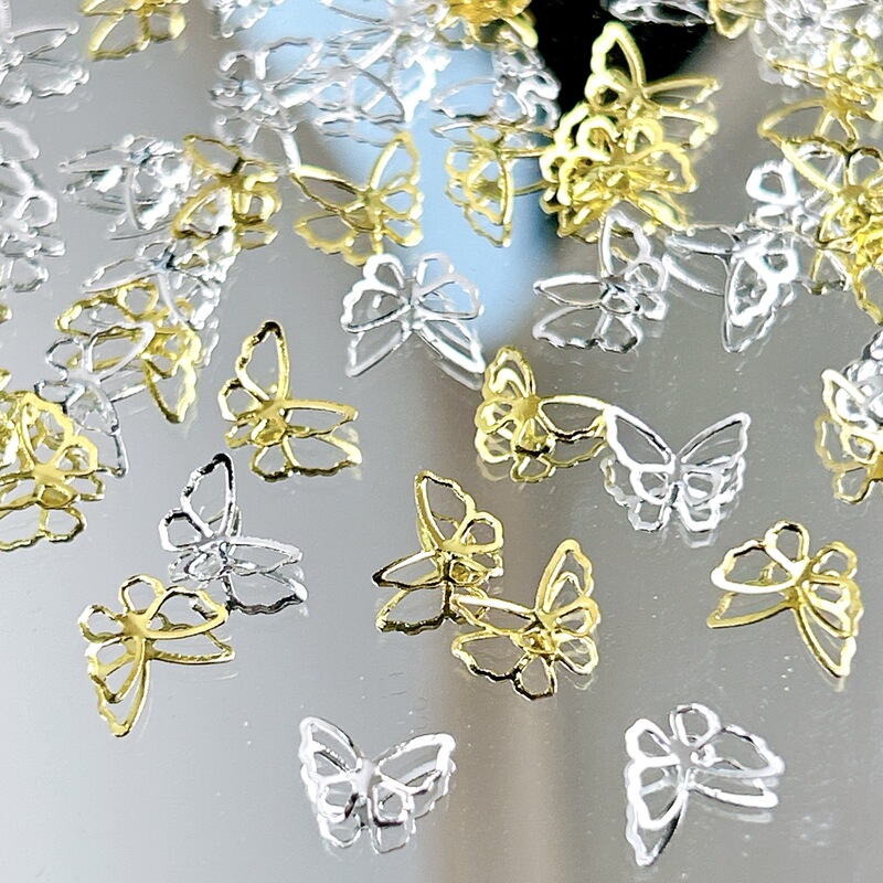 New Japanese Style Manicure Metal Jewelry Wholesale Butterfly Series Gold Silver Butterfly DIY Nail Decoration New Japanese Style Manicure Metal Jewelry Wholesale Butterfly Series Gold Silver Butterfly DIY Nail Decoration