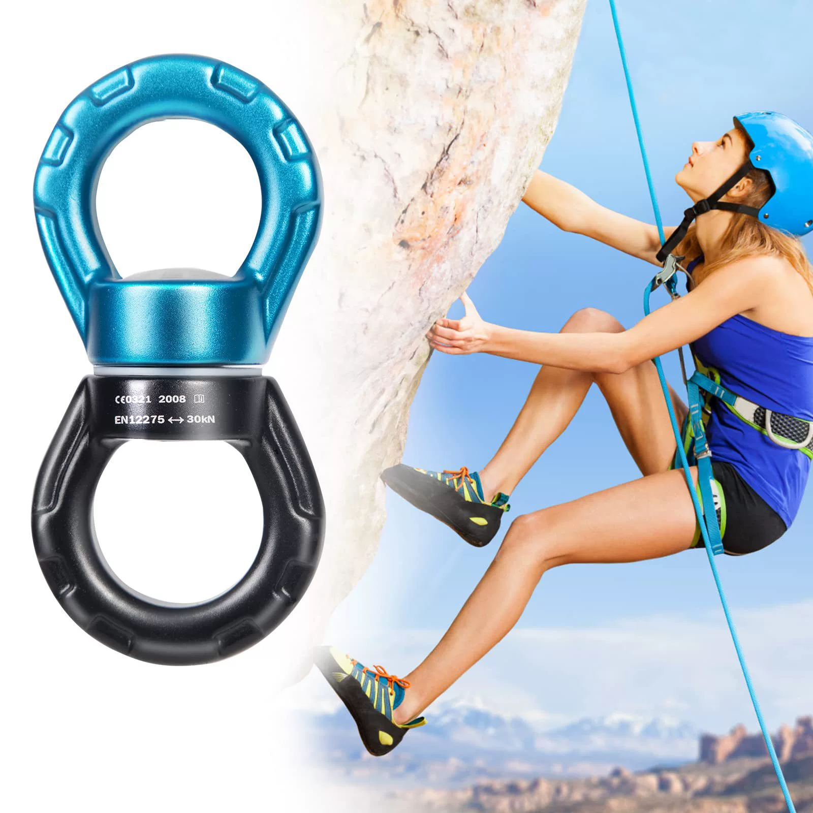 Наружная авиация алюминиевая пряжка универсальное вращающееся кольцо воздушная Йога Универсальное кольцо соединительное кольцо качели гамак вращающийся 30KN