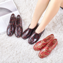 夏季新款工作男士浅口低帮元宝水鞋 女士时尚低筒厨房防滑胶鞋