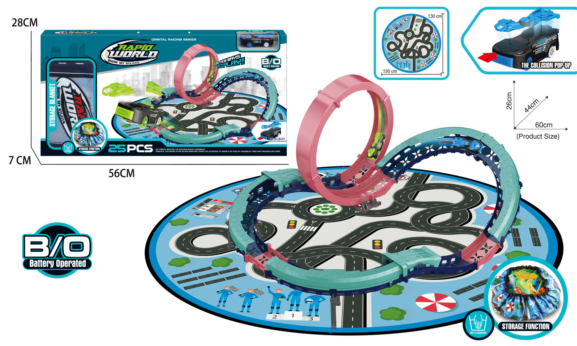 CSH286329전기 충돌 버스트 레일카 + 카펫 보관 가방