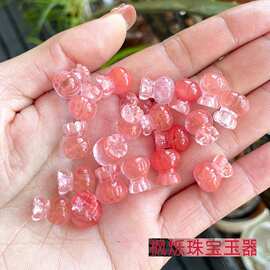 西瓜晶琉璃钱袋 粉色福袋玉坠DIY手链配饰小提溜厂家批发琉璃吊坠