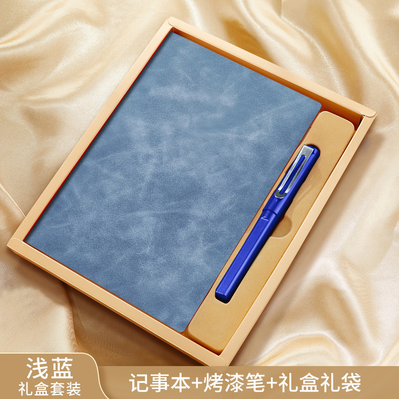 A5 cuaderno personalizado logotipo de oficina de negocios regalos de cuero suave grueso de alto valor facial hebilla cuaderno caja de regalo