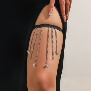 European and American Personality Fashion Women Tassel Leg Chain Multi-layer Pendant Sense Necklace Butterfly Accessories Sexy Body Chain