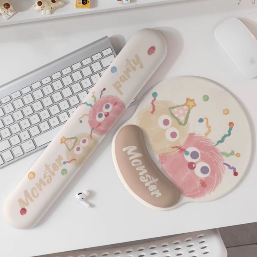 사무실 만화 마우스 패드 손목 보호대 귀여운 만화 손 받침대 사무실 두꺼운 손목 패드 게임 키보드 마우스 소프트 패드