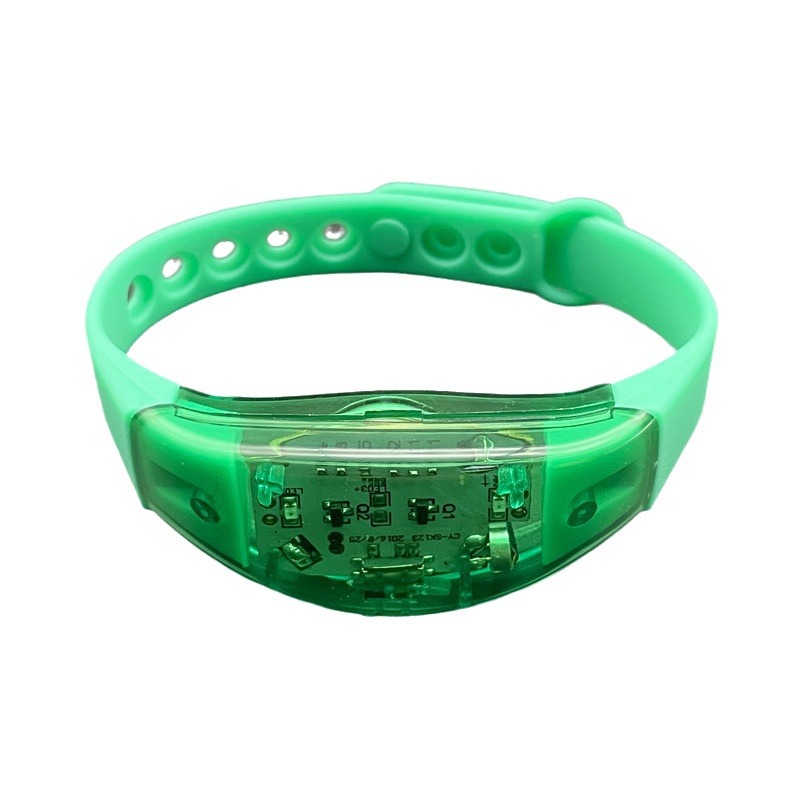 Pulsera luminosa activada por voz Música electrónica Fiesta Pulsera activada por voz LED Brilliante Correa de silicona con flash ajustable