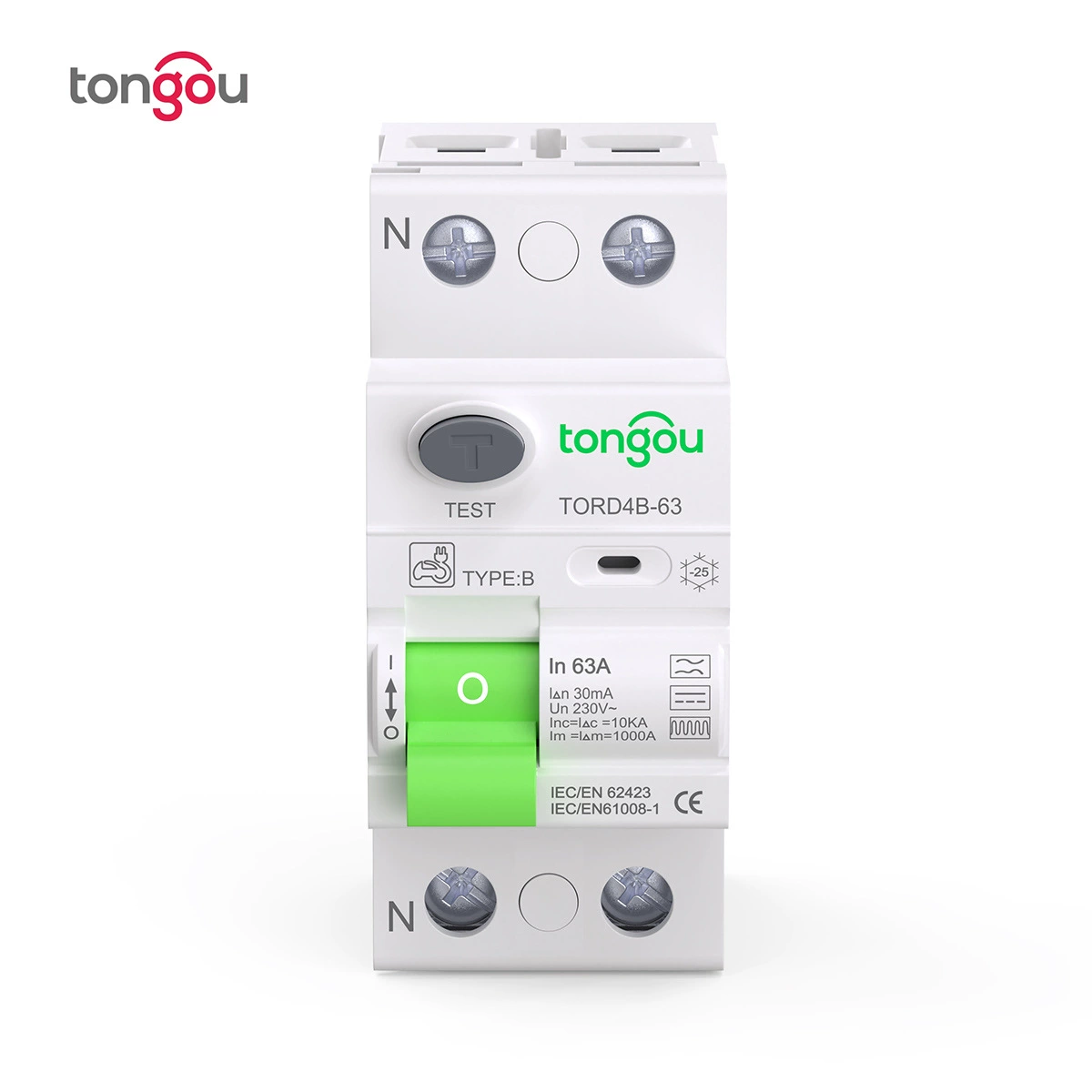 Тип B-утечки выключатель Защита от утечки 2P63A для фотоэлектрической зарядной сваи постоянного тока RCCB EV трансграничный