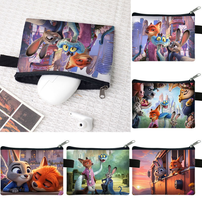 New Zootopia 2 Mini Coin Purse Portable Bag Multifunctional Small Storage Card Holder Coin Pouch