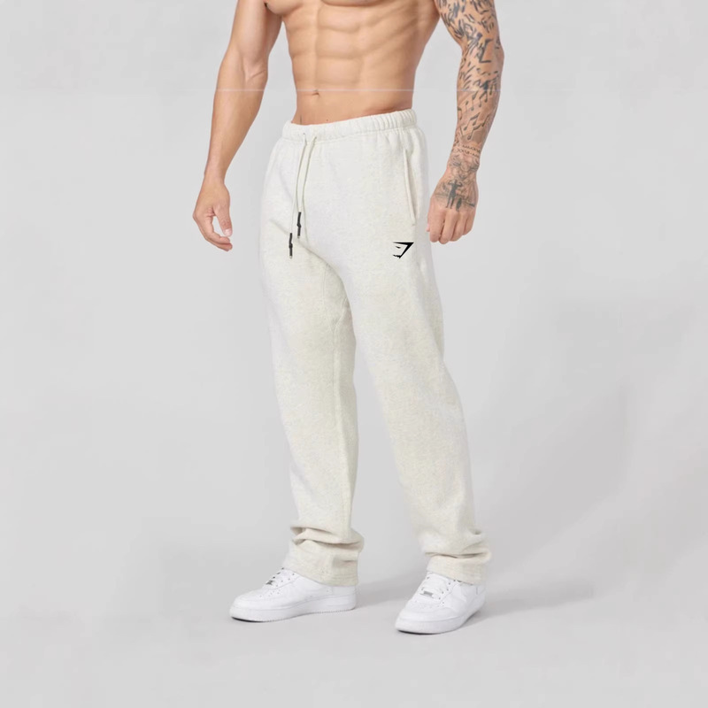 Gymshark Men's Autumn and Winter Cotton Jogger Sweatpants Printed Casual Versatile Sports Trousers