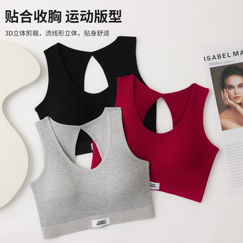 Cross-border foreign trade sports bra set with chest pads, small vest, backless bra, push-up and shaping yoga camisole