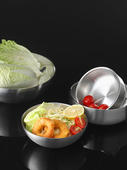 BB4C批發304不鏽鋼雙層碗加厚隔熱防燙韓式麵湯碗防摔 家用餐