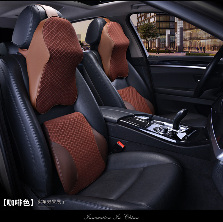 Cross-border direct selling car headrest neck pillow pillow car pillow car cervical pillow memory cotton waist cushion
