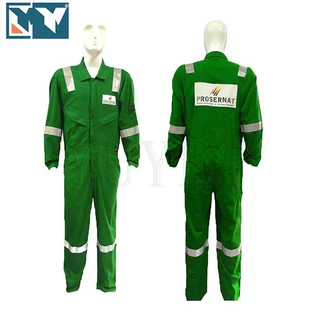 永久阻燃服厂家定做阻燃连体服来样加工反光防火连身工作服批发
