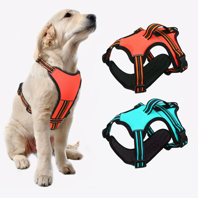 Amazon correa para mascotas perro reflectante correa para el pecho chaleco perro cuerda a prueba de explosiones perro caminando suministro directo de fábrica