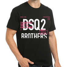 潮牌DSQ2男士短袖T恤圆领全棉吸汗打底四季百搭明星同款跨境代发