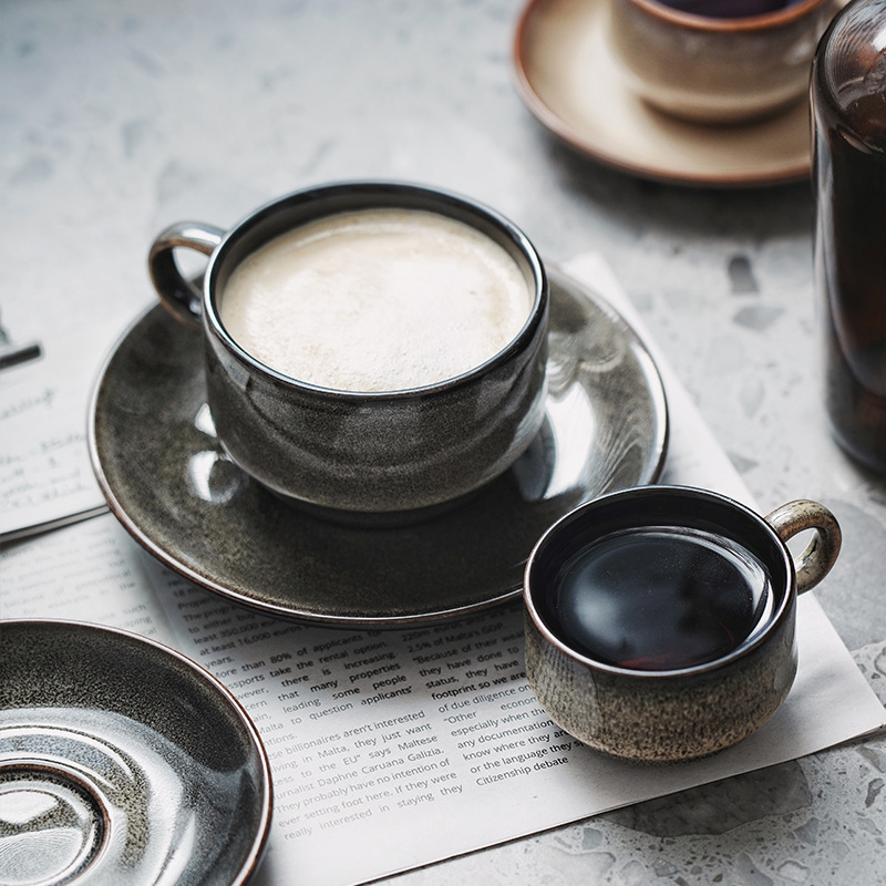 Kilno transfronterizo de tazas de café de cerámica plato conjunto de tazas de regalo de acompañante creativo taza de té de la tarde taza de café