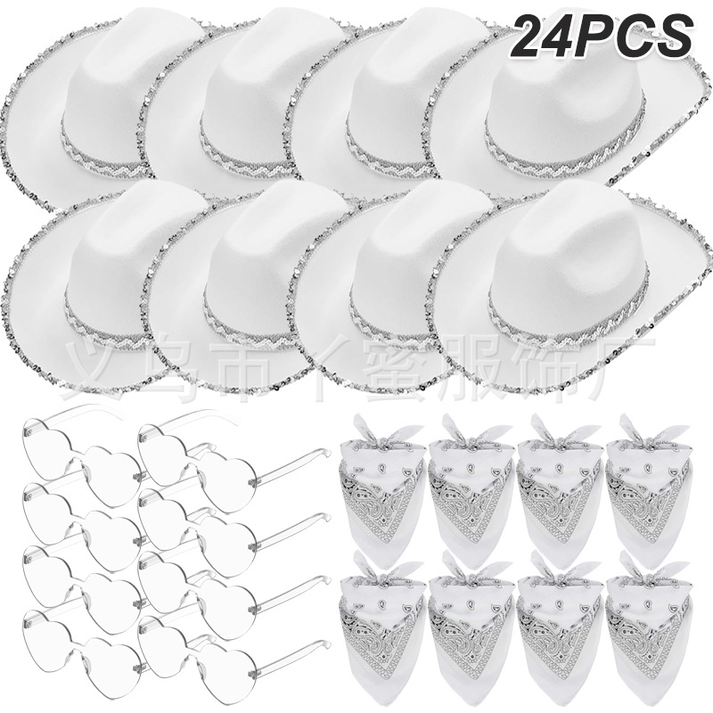 Juego de 24 piezas con borde plateado blanco