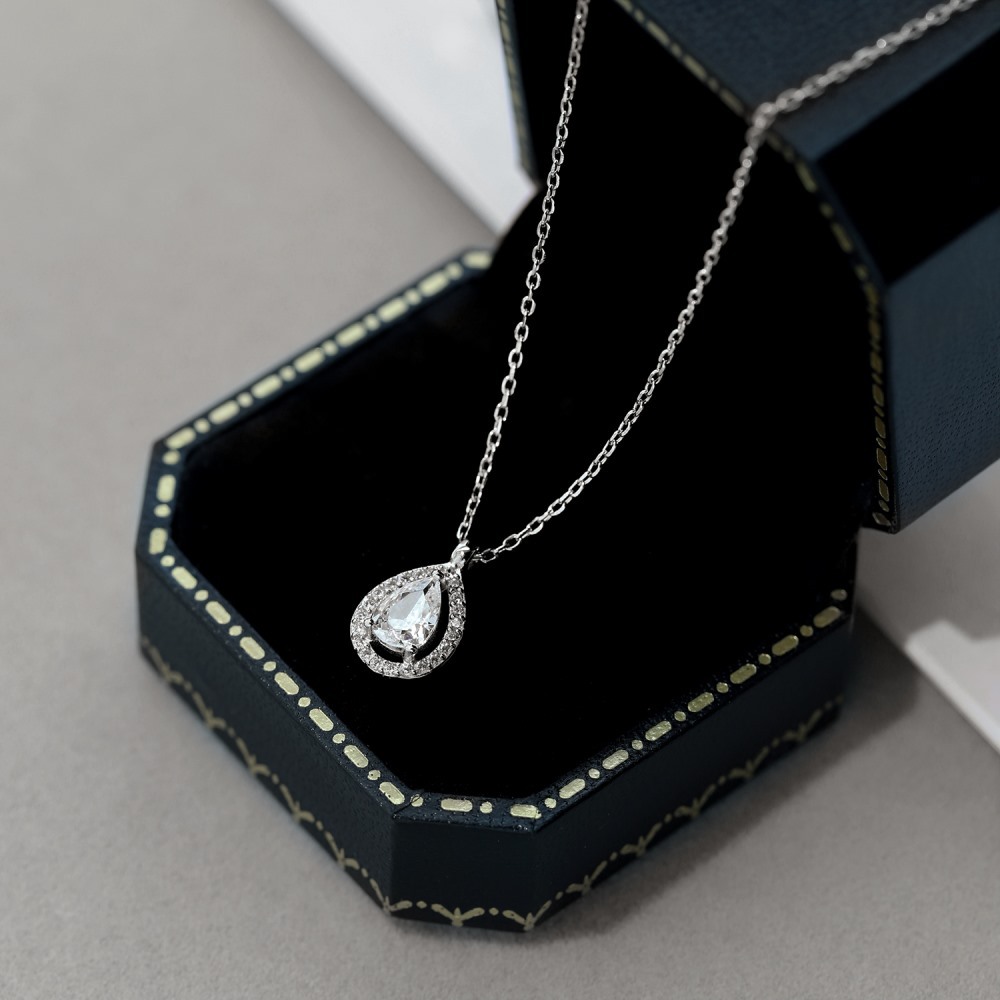 925 Sterling Silver Material Casual Simple Style Streetwear Water Droplets Sterling Silver Plating Zircon Women's Jewelry Set