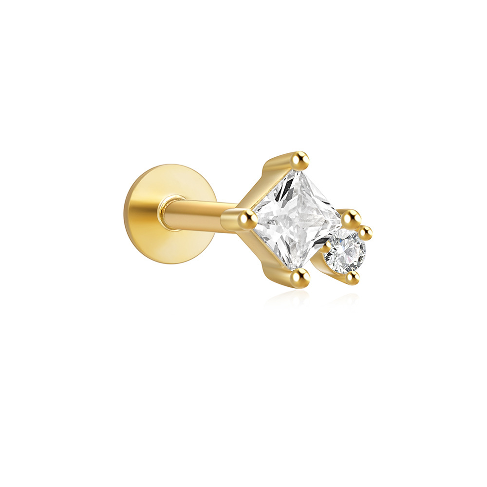 2g Weight Zircon Inlay Material Ear Studs Classification 1 Piece Quantity Daily Occasion 925 Sterling Silver Material Geometric Pattern Women's Gender Plating Design Simple Style Style 1 Piece Ear Cartilage Rings & Studs Simple Style Geometric 925 Sterling Silver Plating Zircon 92