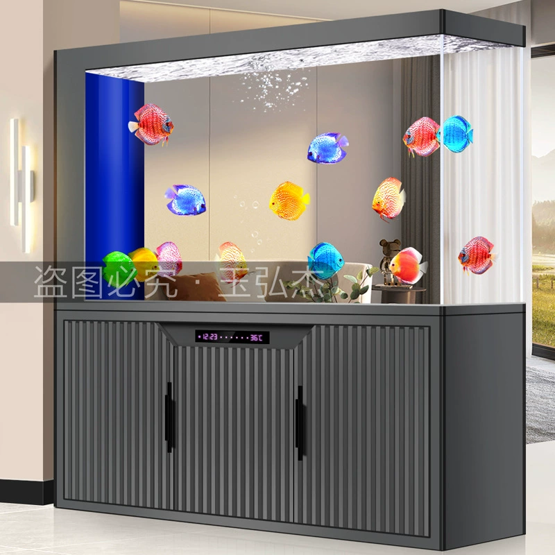 Умный аквариум гостиная средний и большой экран перегородка нижний фильтр аквариума ленивый без воды Супер белый стеклянный аквариум с драконом