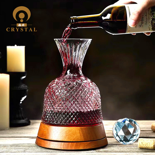 European Crystal Glass Vortex Red Wine Decanter Set Home Use Rotating Top Pouring Glass Barware Luxury High-End