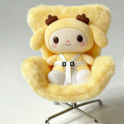 Car ornaments Cute Plush Car Safety - light-yellow-headrest-style-plush-chair-with-legs-not-including-baby