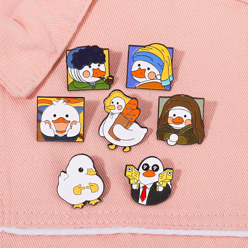 Alloy Material Fashion Pin Duck Alloy Plating Unisex Brooches