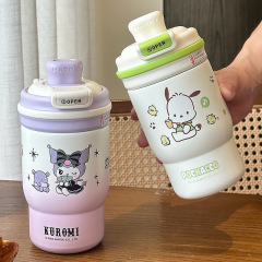 クロミ魔法瓶カップ女の子高見えストローポータブルケトルコールド 316 ステンレス鋼カップ 2025 新しいスタイル