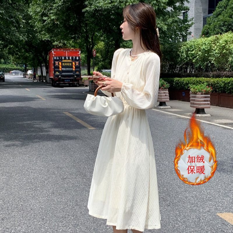 秋季2025新款温柔风连衣裙女长袖仙女长裙小个子法式初秋气质裙子|undefined