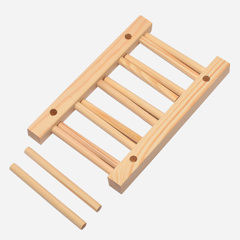 Escurridor y Organizador de Platos de Madera de Pino para Cocina