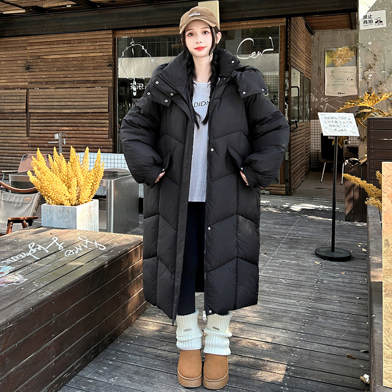 俄罗斯连帽过膝长款大被子棉服女冬新款时尚加厚宽松保暖棉衣外套|undefined