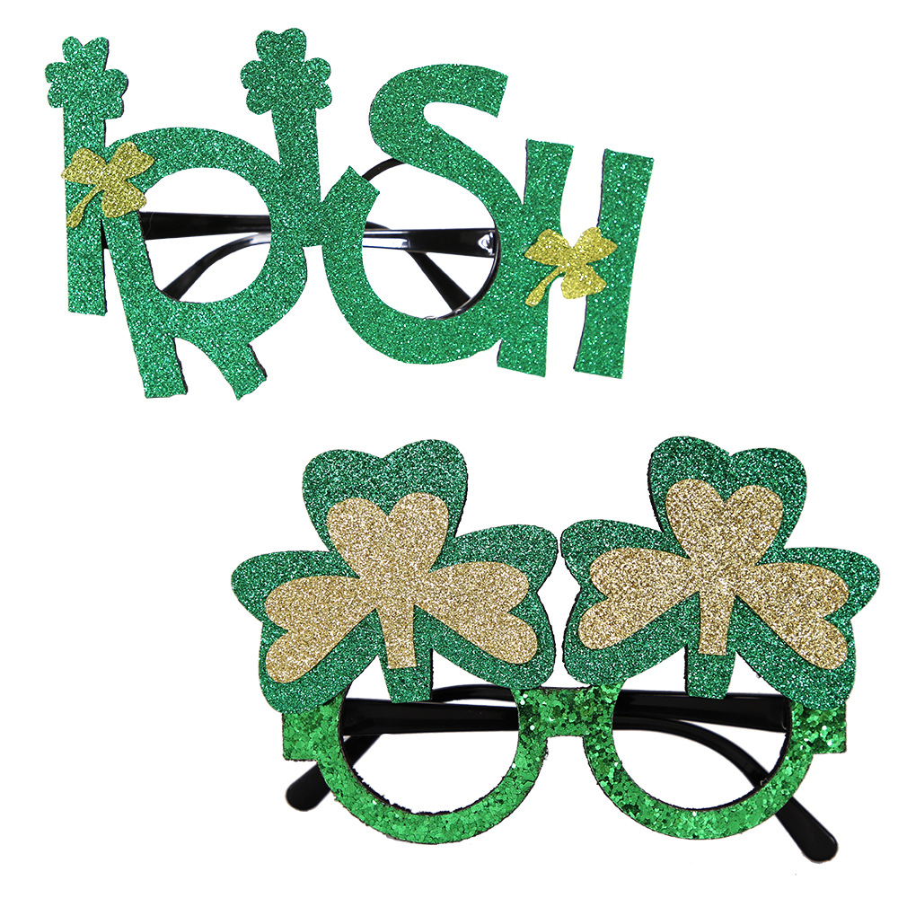 St. Patrick Shamrock Plastic Glasses Party Decorations display picture 2