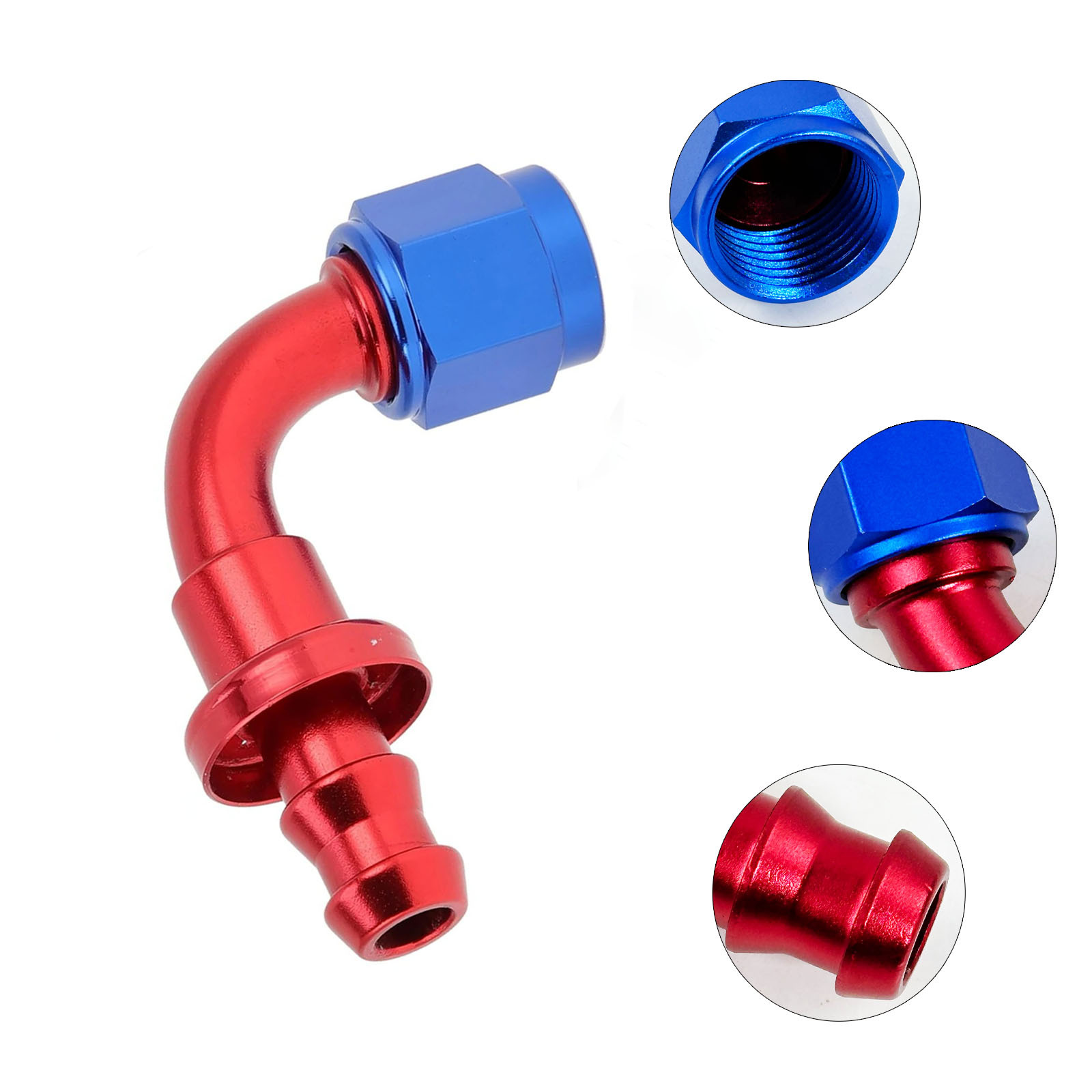 Upside-Down Fuel Hose An4-An12 Swivel Joint 0/45/90/180 Angle Cooler Hose Connector