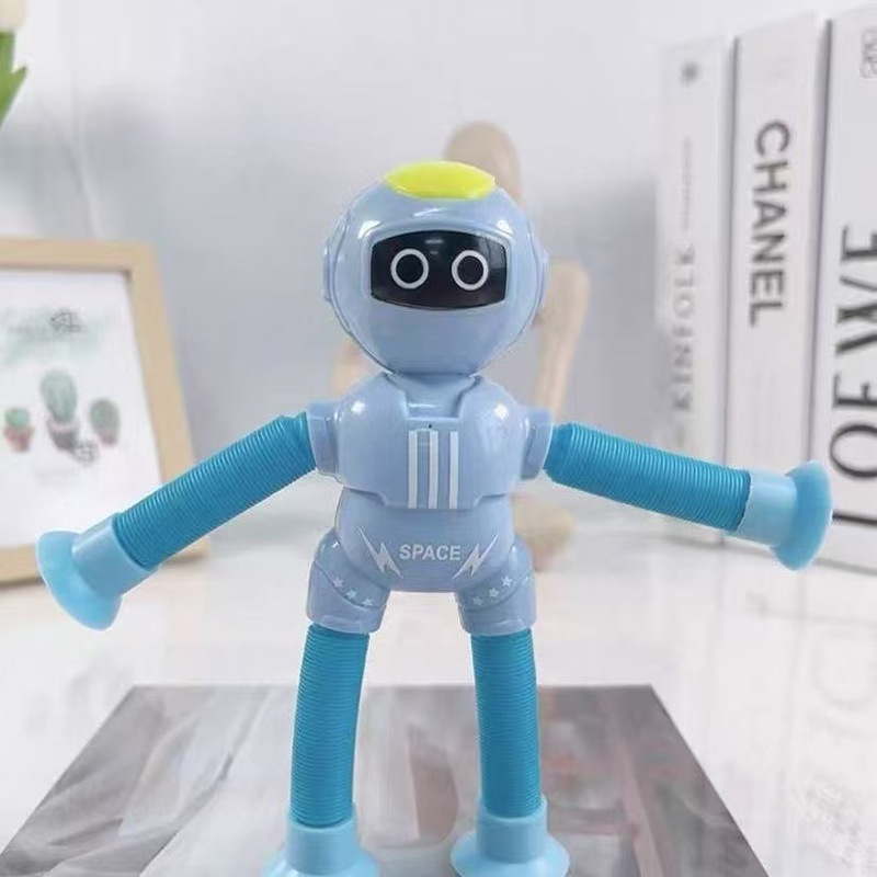 新しいクロスボーダー吸盤宇宙飛行士伸縮式多用途減圧発光子供の漫画知的おもちゃ伸長伸縮チューブおもちゃ|undefined