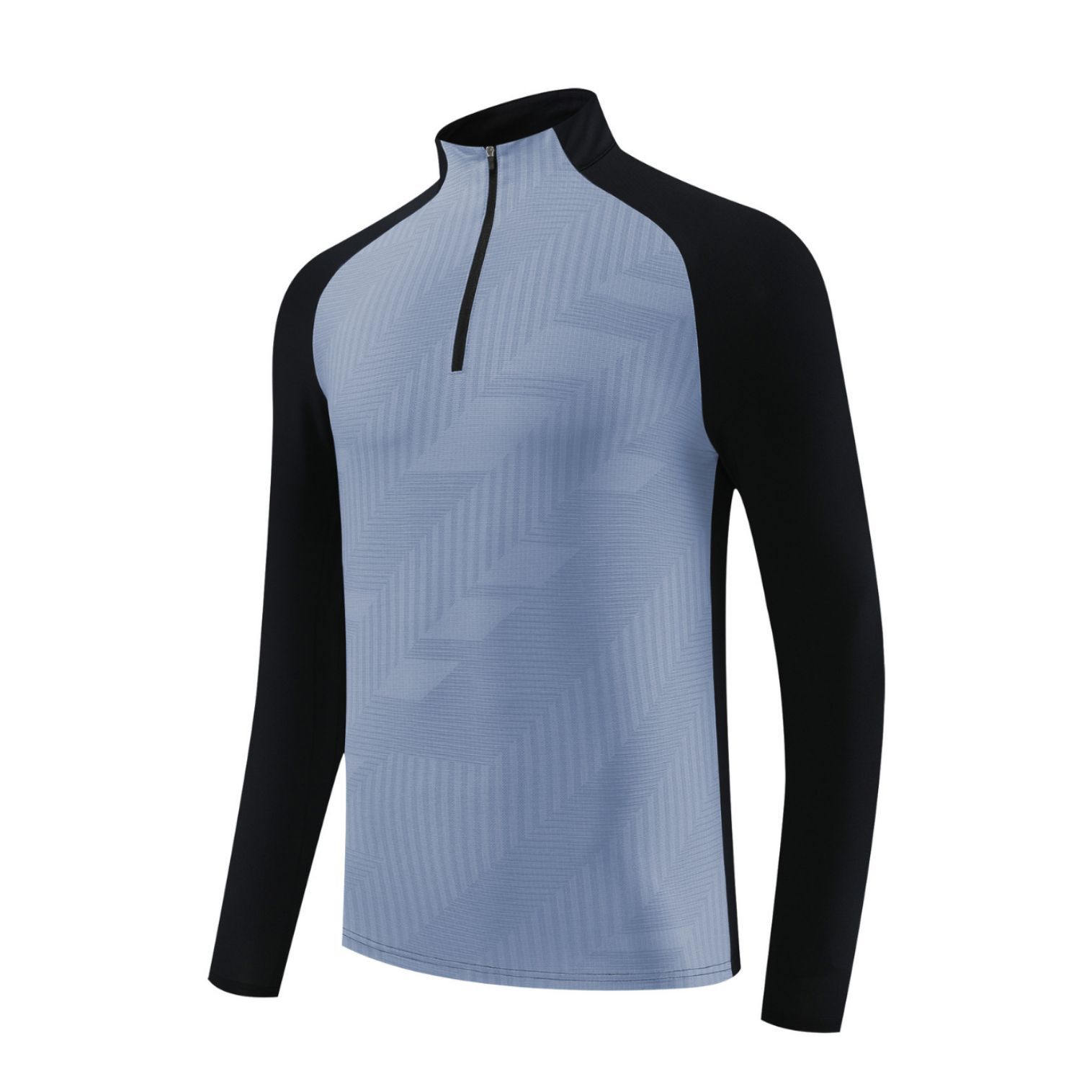 Otoño e Invierno de los nuevos hombres de los deportes al aire libre del collar del soporte media cremallera superior fitness running Slim transpirable de manga larga ropa de secado rápido