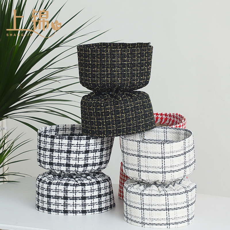 Material de embalaje de flores al por mayor nuevo estilo Chanel de una sola pieza que forma pieza redonda ramo bolsa de tela flor artefacto